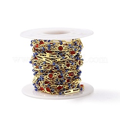 Real 18K Gold Plated Brass Oval & Flat Round Link Chains&nbsp;CHC-F844-10D