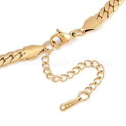 Ion Plating(IP) Flat Cuban Link Chunky Chain Necklace&nbsp;NJEW-Q335-13G