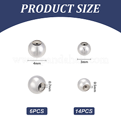 20Pcs 2 Styles 925 Sterling Silver Beads&nbsp;STER-GA0001-14