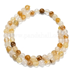 Grade A Natural Yellow Hematoid Quartz Beads Strands&nbsp;G-L642-F04-6mm