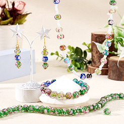 1 Strand Handmade Lampwork Inner Flower Rondelle Beads Strands&nbsp;LAMP-TA0002-72G