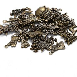 Christmas Mixed Style Tibetan Style Alloy Pendants&nbsp;TIBEP-F040-02AB