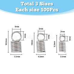 300Pcs 3 Size 304 Stainless Steel Coil Cord End&nbsp;STAS-DC0013-11