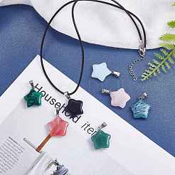 15Pcs 15 Styles Natural & Synthetic Mixed Gemstone Pendants&nbsp;G-SZ0002-23