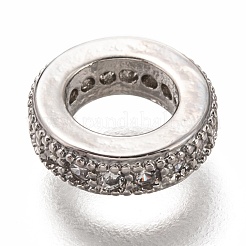 Brass Micro Pave Clear Cubic Zirconia Charms&nbsp;ZIRC-B002-41-01P