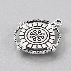 Tibetan Style Alloy Pave Synthetic Turquoise Pendants&nbsp;PALLOY-CJC0025-01AS-J