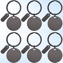 20Pcs 201 Stainless Steel Blank Pendant Keychain&nbsp;KEYC-SC0010-63