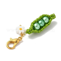 Handmade Seed Beaded Pea Pendant Decorations&nbsp;HJEW-MZ00362