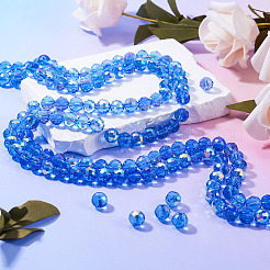 2 Strands Transparent Electroplate Glass Beads Strands&nbsp;EGLA-TA0001-74