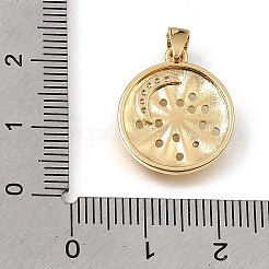Brass Micro Pave Clear Cubic Zirconia Pendants&nbsp;CU-CBA7960-07G