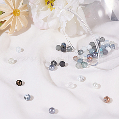 Glass Round Beads&nbsp;GLAA-PH0007-60-WH