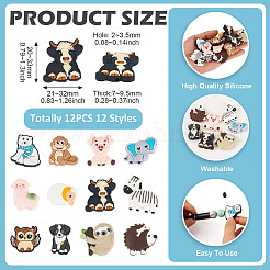 Cartoon Animals Silicone Beads&nbsp;SIL-TA0002-70