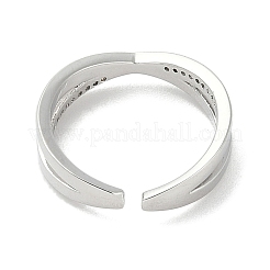 Brass Micro Pave Cubic Zirconia Open Cuff Ring&nbsp;LS-RJEW-A040-06P