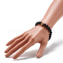 Natural Lava Rock Stretch Bracelet for Women Men&nbsp;BJEW-JB06831