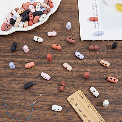 64Pcs 16 Colors 1-Hole Plastic Buttons&nbsp;DIY-GF0011-43