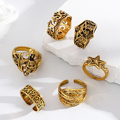 6Pcs 201 Stainless Steel Finger Rings for Men&nbsp;FS-WG288A9-02