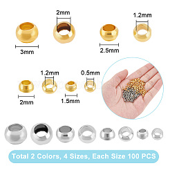 800Pcs 8 Colors Brass Crimp Beads&nbsp;FIND-UN0004-36