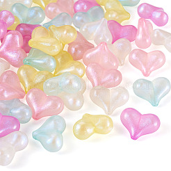 50Pcs 5 Colors Rainbow Iridescent Plating Acrylic Beads&nbsp;RESI-TA0002-19