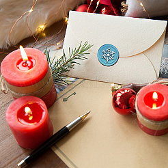 Christmas Brass Wax Seal Stamp with Handle&nbsp;AJEW-WH0184-0638