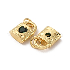 Brass Micro Pave Cubic Zirconia Pendants&nbsp;KK-P308-13G