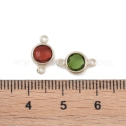 Brass Pave Cubic Zirconia Connector Charms&nbsp;KK-K351-29G