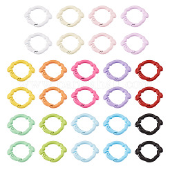 28Pcs 14 Colors Baking Paint Zinc Alloy Spring Gate Rings&nbsp;FIND-TA0010-21