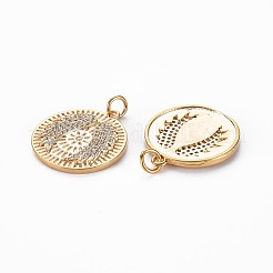 Brass Micro Pave Clear Cubic Zirconia Pendants&nbsp;KK-S356-682