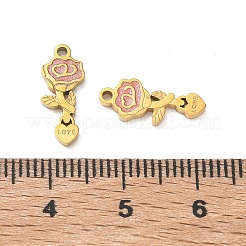 Valentine's Day 304 Stainless Steel Enamel Pendants&nbsp;STAS-B142-07G
