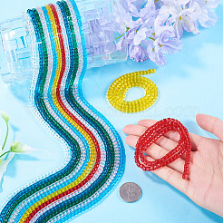 14 Strands 7 Colors Transparent Glass Beads Strands&nbsp;GLAA-TA0004-22