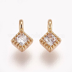 Brass Cubic Zirconia Pendants&nbsp;X-KK-T014-109G