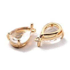 Rack Plating Brass Glass Pendants&nbsp;KK-D070-06G