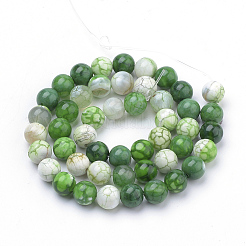 Natural Fire Crackle Agate Beads Strands&nbsp;G-S249-06-8mm