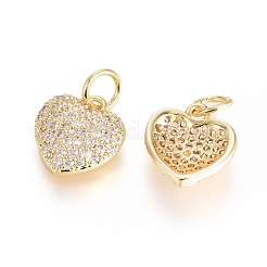 Brass Micro Pave Cubic Zirconia Pendants&nbsp;ZIRC-G166-25G