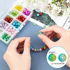 Spray Painted Transparent Crackle Glass Beads&nbsp;CCG-PH0003-11A