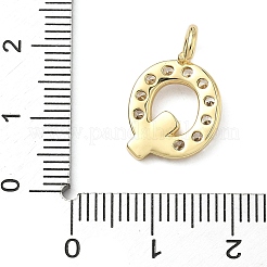 Brass Micro Pave Clear Cubic Zirconia Pendants&nbsp;KK-I476-01G-Q