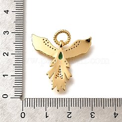 Brass Micro Pave Cubic Zirconia with Glass Pendants&nbsp;X-KK-U055-10G-02