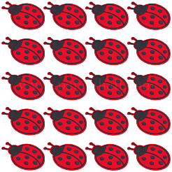 30Pcs Ladybug Computerized Embroidery Polyester Iron on/Sew on Patches&nbsp;PATC-CY0001-56