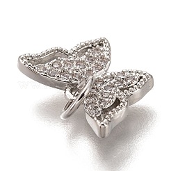 Brass Micro Pave Clear Cubic Zirconia Charms&nbsp;LS-ZIRC-B002-47P