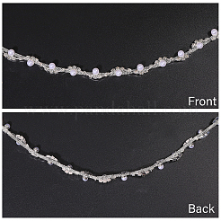 1 Yard Brass Crystal Rhinestone Cup Chain with Imitation Pearl&nbsp;OCOR-GL0001-08B