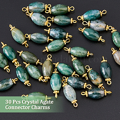 30Pcs Natural Moss Agate Connector Charms&nbsp;FIND-DC0003-54
