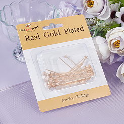40Pcs 2 Styles Brass Heart & Star Head Pins&nbsp;KK-BBC0009-53
