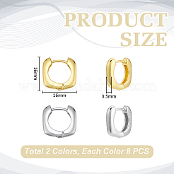 8Pcs 2 Colors Alloy Square Hoop Earrings&nbsp;EJEW-UN0003-31