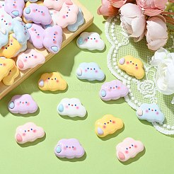 40Pcs 5 Colors Opaque Resin Cabochons&nbsp;CRES-CJ0001-62