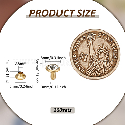 Iron & Brass Double Cap Rivets&nbsp;KK-FG0001-27G