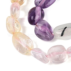 Natural Rose Quartz & Amethyst & Citrine(Heated) & Prehnite Beads Strands&nbsp;G-N371-01A-01