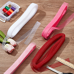 4 Rolls 4 Colors Polyester Gauze Ribbon&nbsp;OCOR-HY0001-14