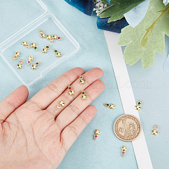 30Pcs Brass Micro Pave Cubic Zirconia Pendants&nbsp;ZIRC-BBC0001-36