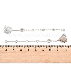 304 Stainless Steel Clear Cubic Zirconia Tassel Stud Earrings&nbsp;EJEW-K328-01P