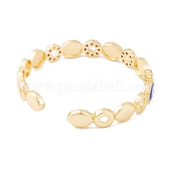 Brass Pave Cubic Zirconia Open Cuff Bangles for Women&nbsp;BJEW-S147-17G-A