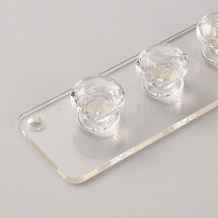 Rectangle 12-Hook Acrylic Wall Mounted Jewelry Display Racks&nbsp;ODIS-WH0038-288